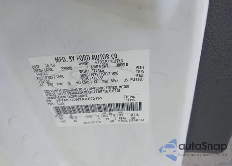 2010 Ford F-150 Stx/Xl/Xlt from USA, damaged, VIN 1FTMF1CW7AKE72191